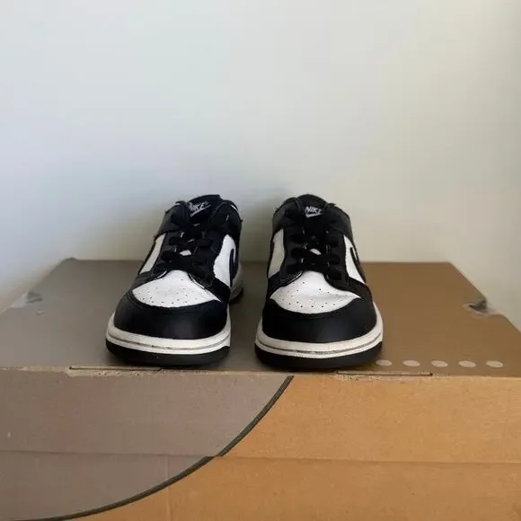 Nike Dunk Low Panda Black/White Toddler Sneakers- SZ 10 C - Picture 10 of 12
